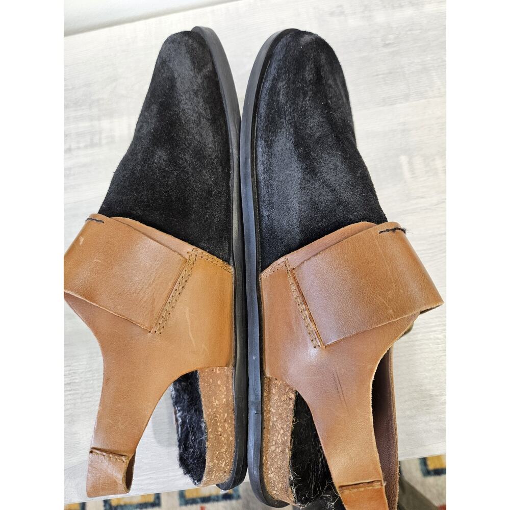 Free People Seattle Slingback Black + Brown Buckle Suede Size 38 US W 7.5 - Picture 6 of 9